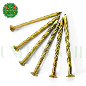 Anillo de tornillo de acero chapado en amarillo de 1-3/8 pulgadas Clavos de vástago lisos Cabeza a cuadros resistente al óxido duradera Precio competitivo Vietnam - Product Image 5