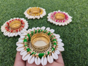 Soportes de luz de té COWRIE multicolor hechos a mano Vintage para decoración festiva del hogar y Regalos memorables decoración de Navidad regalo de Diwali - Product Image 6