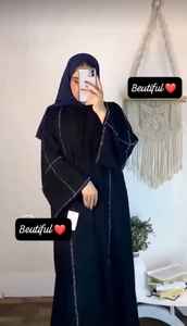 Abayas pour femmes élégantes et modestes brodées à la main, robes traditionnelles formelles de Dubaï, vêtements de fête respirants - Product Image 4