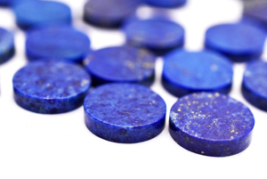 Cabujón de piedras preciosas de disco plano redondo de lapislázuli natural, piedras preciosas de pedido personalizado calibradas para joyería y manualidades - Product Image 4