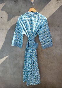 Nouveau Boho Style quotidien Kimono Robe 100% pur coton parole longueur Robe de chambre naturel femmes lavable Long Kimono cadeau parfait - Product Image 5