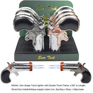 Accendino a Doppia Fiamma Ever Tech a Forma di Pistola Antica, Ricaricabile a Butano, Fiamma Regolabile, Unisex - Product Image 5