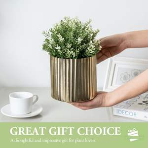 Maceta de latón moderna de alta calidad personalizada, maceta de Metal decorativa de nuevo diseño, hogar, jardín, formas variadas, tamaños - Product Image 4
