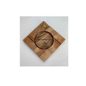 Cendriers en bois avec logo personnalisé design rond et carré pour fumer des cigarettes et des cigares cendrier de table pour usage domestique - Product Image 1
