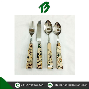 Ensemble de vaisselle de luxe d'origine indienne 5 pièces couverts en acier inoxydable de qualité supérieure-fourchette cuillère couteau meilleur prix - Product Image 4