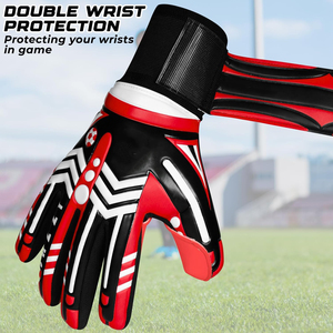 Venta al por mayor logotipo personalizado profesional de fútbol americano guantes de portero transpirable de alta calidad de poliéster de cuero sintético - Product Image 5