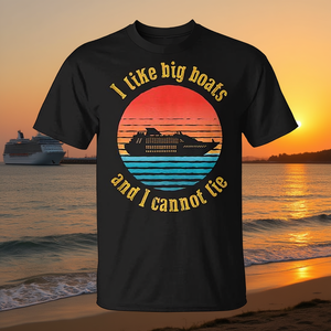 Camiseta Vintage I Like Big Boats And I Cannot Lie Cruise, unisex para adultos, manga corta, algodón, serigrafía, suave - Product Image 2