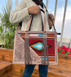 Nouvelle couverture de selle en cuir usiné à la main sac fourre-tout de grande taille pour femmes de haute qualité en cuir véritable dissimulé transporter des sacs à bandoulière - Product Image 4