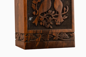 Urna de cremación artesanal de palisandro Árbol DE LA VIDA Diseño de pájaro Recuerdo conmemorativo Urna de cremación decorativa para cenizas - Product Image 5