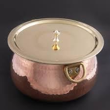 Juego de cobre puro hecho a mano Mughlai Deg, acabado martillado, revestido de estaño para cocina tradicional india y utensilios de cocina de metal para servir - Product Image 5