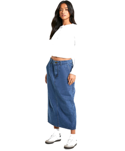 Jupe longue en jean déchiré pour femme, nouvelle collection, style grunge, tissu épais, construction robuste, mode outdoor - Product Image 3