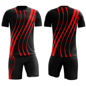 Ensemble de maillot et short de football à col en V avec logo personnalisé, tenue d'équipe, uniforme de football, ensemble pour adultes, impression par transfert thermique, tissu polyester, rapide - Product Image 3