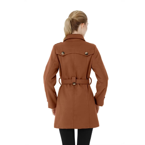 New Arrival OEM <b>Women's</b> Stylish and Warm Wool <b>Coat</b> with Polyester Lining High Quality <b>Coats</b> <b>Women</b> with Removable Waist Belt - Product Image 5