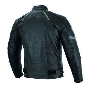 Blouson en cuir pour moto avec des matériaux de qualité supérieure, coutures solides, doublure confortable, ajustement réglable pour la conduite quotidienne - Product Image 6
