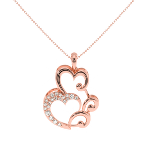 จี้หัวใจหมุนลายดอกไม้ ajretail-0.15กะรัตเพชร-สี GH ความชัดเจนของ SI - Product Image 3