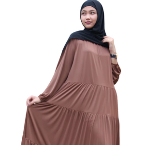 Robe longue modeste pour les femmes musulmanes avec tissu en mousseline de soie durable de haute qualité Design ethnique doux sensation de main manches longues Zevanya - Product Image 3