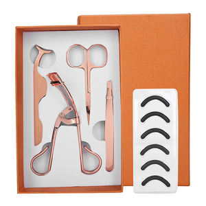 4 pièces ensemble recourbe-cils et coupe des sourcils faux cils Extensions de cils outil acier inoxydable argent Durable réutilisable - Product Image 1