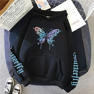2025 nueva llegada mujer mariposa impresa Sudadera con capucha toda la temporada diario Casual moda sudaderas con capucha hogar al aire libre comodidad pulóver - Product Image 4