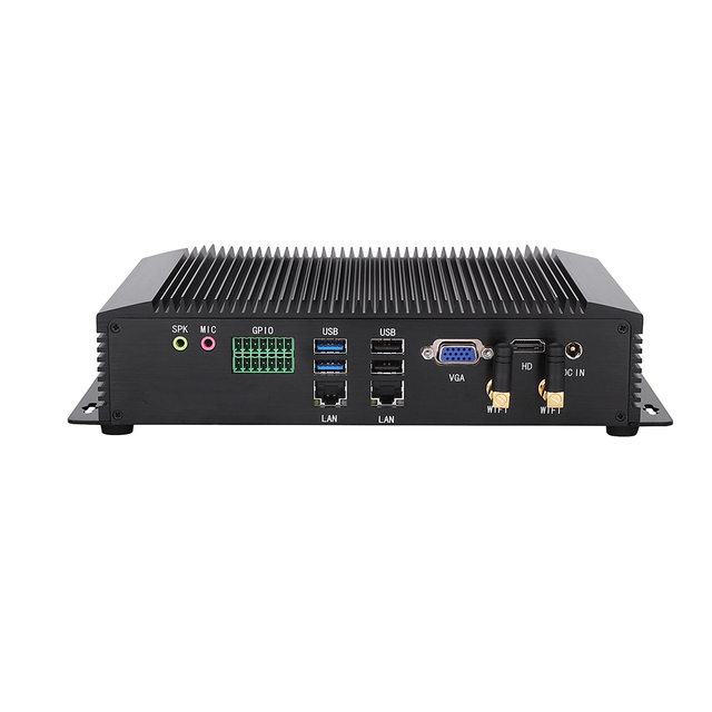 Fanless Industrial Mini Computer with Core I5 4200U I7 4500U Embedded PC 2LAN 6COM RS232 RS485 GPIO Support LCD Display Din Rail