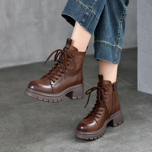 Botas de nieve para mujer con forro cálido y suela gruesa, botas de moda con cremallera lateral, botines casuales de punta puntiaguda fáciles de poner - Product Image 2