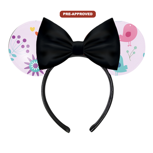 Serre-tête personnalisable DIY en forme d'oiseau rose pour filles, en vinyle noir à peindre soi-même, accessoire de mode pour cheveux pour enfants - Product Image 1