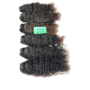 Cheveux Naturels en Gros 100% Ondulés Double Trame Doux et Ondulés Non Traités Vierge Cheveux Humains Indiens du Temple Extensions 100g - Product Image 2