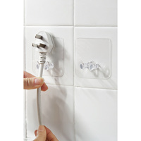 Colgadores Adhesivos de Pared, Portátiles, Impermeables, Multiusos, Gancho de Plástico Transparente, Organizador de Cables