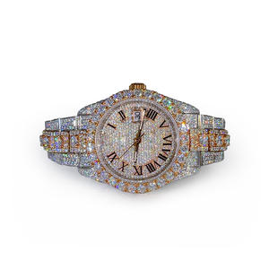 Montre entièrement sertie de diamants de marque Moissanite - Bijoux hip-hop en argent 925 pour fiançailles, fête, mariage, anniversaire - Product Image 1
