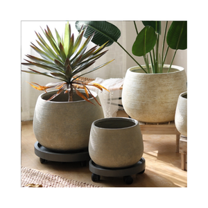 Macetero Redondo <span class=keywords><strong>para</strong></span> Decoración de Centros Comerciales, Hogares y Hoteles, Maceta <span class=keywords><strong>para</strong></span> Palmeras con Bandeja, Macetas de Fibra de Vidrio <span class=keywords><strong>para</strong></span> Jardín y Vestíbulo - Product Image 1