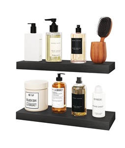 Estantes flotantes de pared de 16 ", Juego de <span class=keywords><strong>2</strong></span> estantes de madera montados en la pared <span class=keywords><strong>para</strong></span> baño con soportes ocultos <span class=keywords><strong>para</strong></span> sala de estar, dormitorio, cocina - Product Image 1