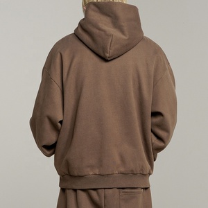 Venta al por mayor 100% algodón sudaderas con capucha de gran tamaño para los hombres de alta calidad logotipo personalizado bordado invierno Streetwear polar ODM sólido - Product Image 4