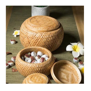 Cuenco de ratán hecho a mano por artesanos para un ambiente acogedor y natural en su hogar esta temporada, cuenco de ratán funcional con estilo bohemio - Product Image 2