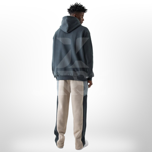 Unisex XL <b>Oversized</b> Cotton Polyester Breathable Fleece Tracksuit Winter Regular Fit <b>Joggers</b> Sweatpants Contrast Panel Drawstring - Product Image 1