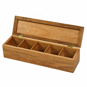 Caja de té de madera de bambú natural Artículo de almacenamiento de madera de pino Nuevo diseño Producto superior Mejor calidad Boda Hogar Artículo decorativo Venta caliente - Product Image 5
