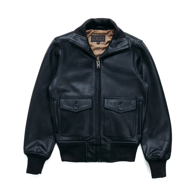 Hot Sale Custom Vintage Bomber Style A-1 Inspired Rib Knit Hem Flight Jacket Women's Brown Full-Grain Leather Size XL for Autumn