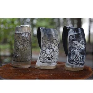 Taza de Cerveza Hecha a Mano FAIZA CRAFT FC-1976, Taza de Cuerno de Búfalo Pulido, Resistente al Agua, al Mejor Precio - Product Image 1