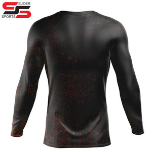 Protège-éruption personnalisé imprimé par sublimation MMA Rush Guard OEM MMA Protège-éruption pour hommes Chemise de compression à manches longues - Product Image 2