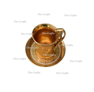 Tasse à café et soucoupe en laiton poli or de la plus grande qualité pour accessoires de cuisine servant tasse à thé et soucoupe - Product Image 6