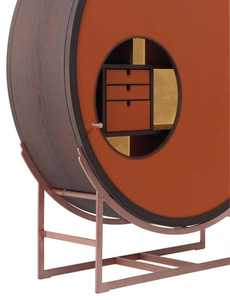 Juego de Bar de vino de almacenamiento Circular de lujo, gabinete ecológico, Hierro de madera de mango duradero para restaurantes al aire libre, cafeterías, gimnasios, bares - Product Image 2