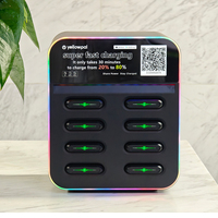 Estación de Alquiler de Baterías Inteligente LED de 8 Ranuras para Baterías de Litio-Polímero con Sistema de Pago POS USB y Solución de Carga Rápida de 45W
