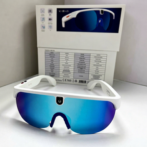 Lunettes intelligentes AI, lunettes de soleil intelligentes, caméra 8MP, Wi-Fi, enregistrement audio, assistant IA, monture en métal, étanche IPX4 - Product Image 1