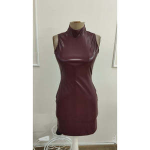 Vestido Corto de Cuero sin Mangas con Cuello Alto para Mujer, Estilo Bodycon Mini para la Noche y Uso Diario, Modelo 33261, Marca Jane's - Product Image 6