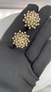 Boucles d'oreilles en diamant véritable en or jaune 14Kt à forte demande 3.50Ctw Diamants de pureté I J pour l'exportation - Product Image 4