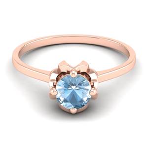 Anillos de Compromiso de Oro Blanco de 14K con Diamantes REYES, Gran Oferta, para Mujer, con Piedra Preciosa de Aguamarina de 0.84 Quilates, Joyería Fina - Product Image 5