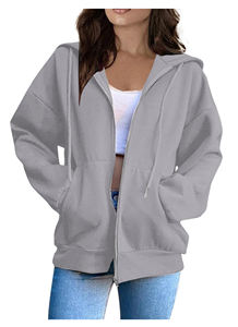 Sweat-shirt à capuche pour homme et femme, sweat-shirt à capuche zippé à manches longues, logo personnalisé et couleur unie - Product Image 5