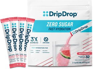 DripDrop <b>Sugar</b> Free Hydration Packets - <b>Zero</b> Watermelon Single Serve Electrolytes Powder Drink Mix 32 Sticks - Product Image 5