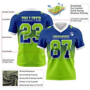 Maillots de football américain haute performance en maille, ensembles personnalisés avec motif de drapeau dégradé de forme carrée, protection UV, 100 % polyester pour - Product Image 2