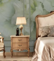 Juego de Dormitorio de Madera de Teca Maciza de Estilo Europeo Tradicional de Lujo, Cama King Size Clásica Tallada a Mano, Ecológica y Duradera, 2 Mesitas de Noche