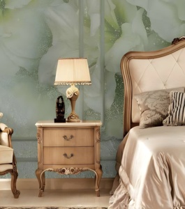 Ensemble de chambre à coucher en teck massif de style européen traditionnel de luxe, lit king-size classique sculpté à la main, écologique, durable, <span class=keywords><strong>2</strong></span> tables de chevet - Product Image 3