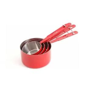 Juego de 4 Tazas Medidoras de Metal Hechas a Mano con Mangos de Madera - Product Image 5